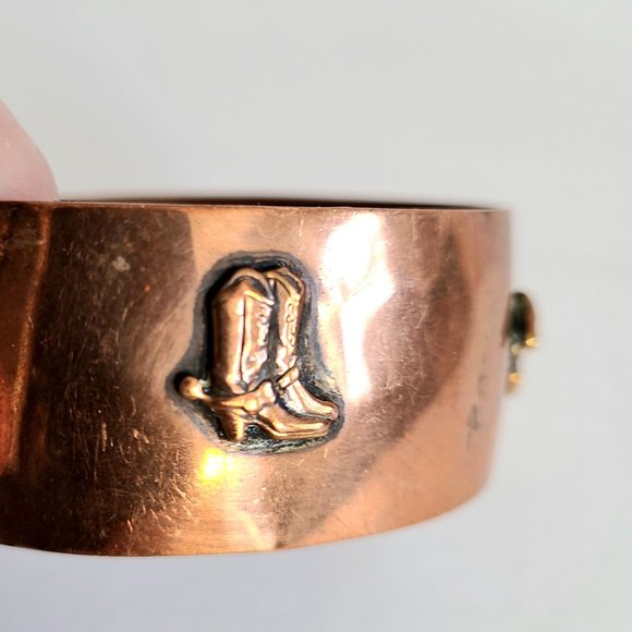 Copper western style chunky bangle/bracelet. - Picture 5 of 6